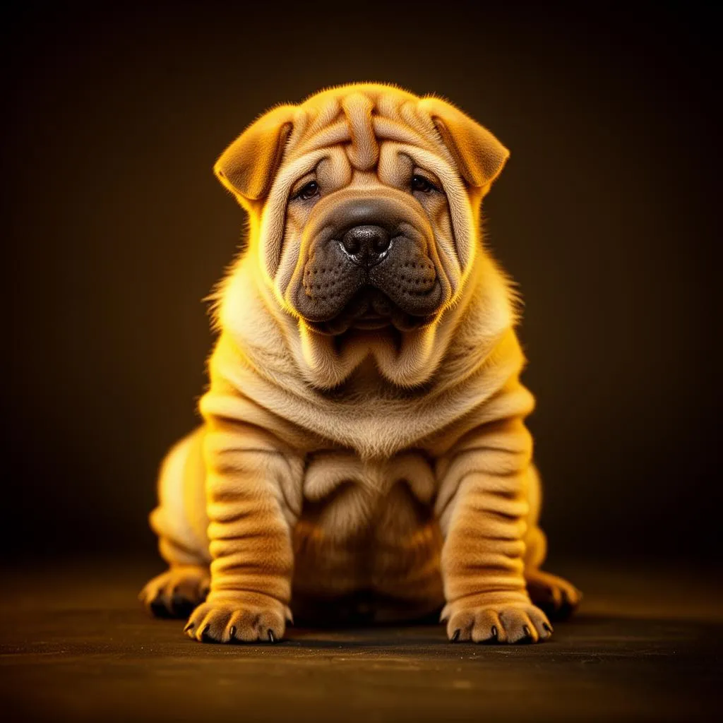 Szczenię Shar-Pei z obfitymi fałdami skórnymi - jak wygląda młody Shar-Pei